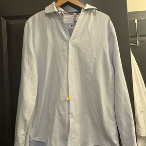Denim & Flower Blue Dress Shirt Classic Style